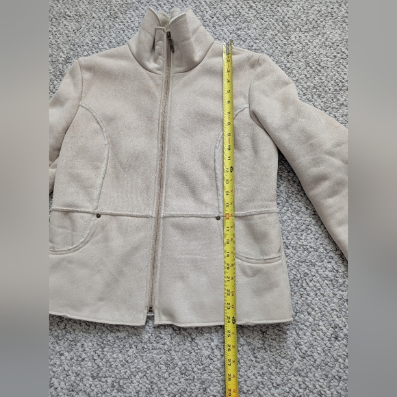 LEI Women's (Size Large)Cream/Tan Faux-Suede Teddy Jacket With Shearling Lining - Picture 14 of 16